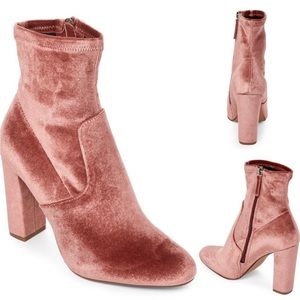Steve Madden Velvet Booties - worn once ! Great condition new ! Minor wear